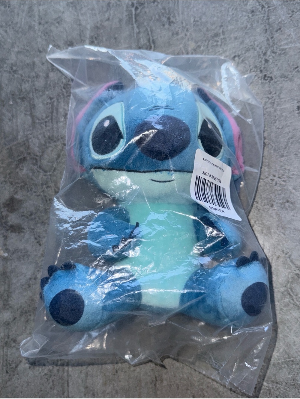 Disney Stitch Plush in Blue with Aqua and Pink Accents